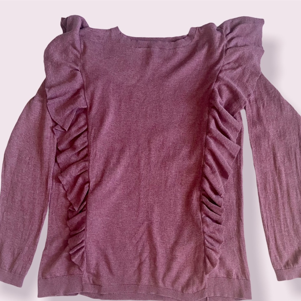 Pink dusty rose sweater with ruffles